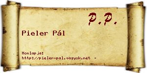 Pieler Pál névjegykártya